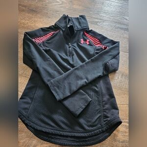 Under Armour Black with Pink Accents Pullover Sz Ys